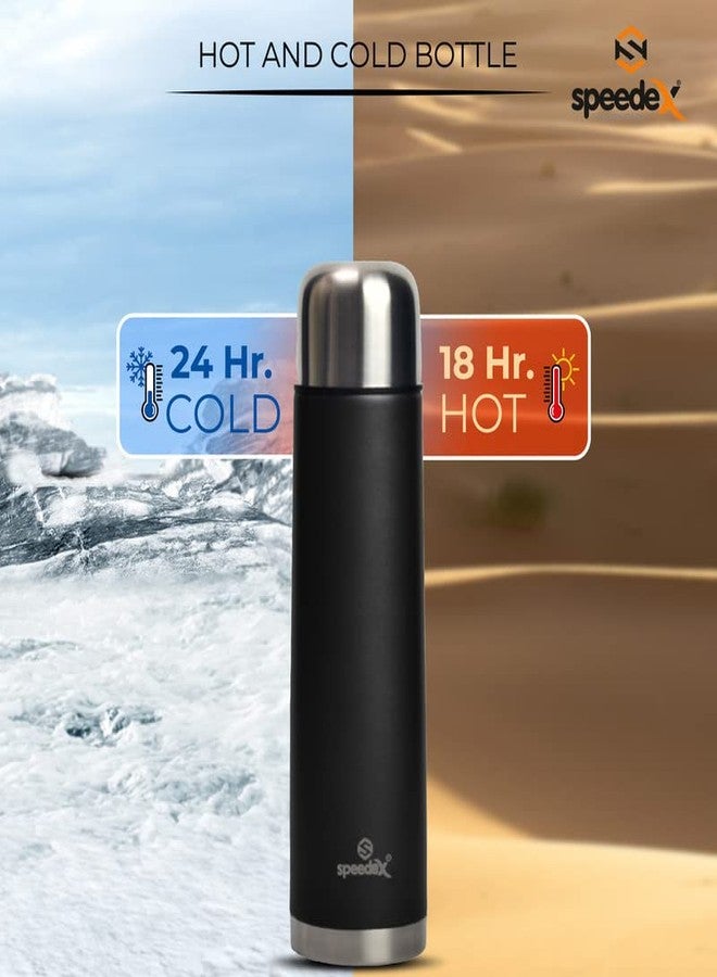 Speedex Thermos Bottle - 500 ML Vacuum Insulated Stainless Steel for Kids, Men, Women - Thermosteel Bottle Ideal for School, Office, Travel Flask for Hot & Cold Beverages - Black Colour - Image 4